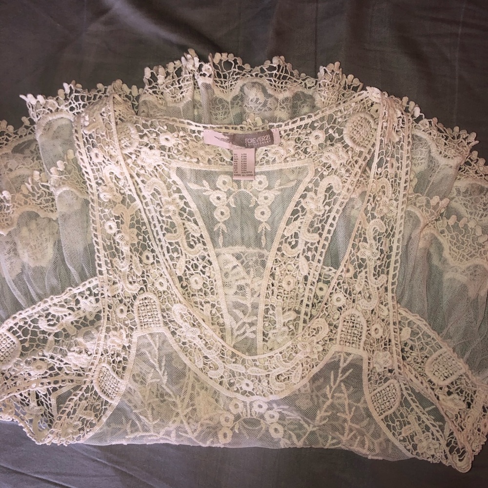 F21 crotchet tank or swim cover up